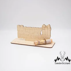 Best Geldgeschenk Happy Birthday - aus Holz personalisiert Geldgeschenke