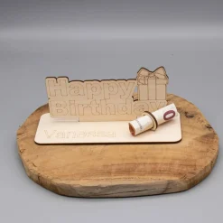 Best Geldgeschenk Happy Birthday - aus Holz personalisiert Geldgeschenke