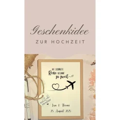 Best Geldgeschenk Hochzeit personalisiert – Geschenkbox mit Namen & Datum | Originelle Hochzeitsbox für Reiseliebhaber Hochzeitsgeschenke