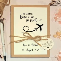 Best Geldgeschenk Hochzeit personalisiert – Geschenkbox mit Namen & Datum | Originelle Hochzeitsbox für Reiseliebhaber Hochzeitsgeschenke