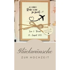 Best Geldgeschenk Hochzeit personalisiert – Geschenkbox mit Namen & Datum | Originelle Hochzeitsbox für Reiseliebhaber Hochzeitsgeschenke