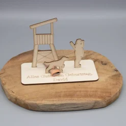 Online Geldgeschenk Jäger mit Hochsitz - aus Holz personalisiert Geldgeschenke