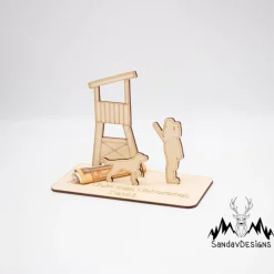Online Geldgeschenk Jäger mit Hochsitz - aus Holz personalisiert Geldgeschenke