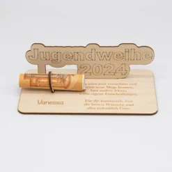 Discount Geldgeschenk Jugendweihe - aus Holz personalisiert Geldgeschenke