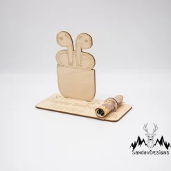 Online Geldgeschenk kabellose Kopfhörer - aus Holz personalisiert Geldgeschenke