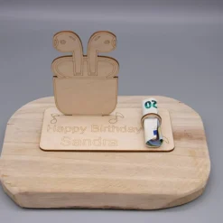 Online Geldgeschenk kabellose Kopfhörer - aus Holz personalisiert Geldgeschenke