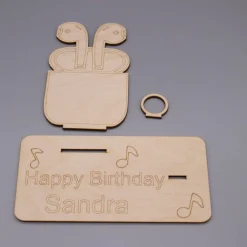 Online Geldgeschenk kabellose Kopfhörer - aus Holz personalisiert Geldgeschenke