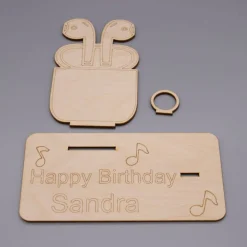 Online Geldgeschenk kabellose Kopfhörer - aus Holz personalisiert Geldgeschenke