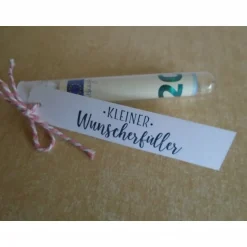 Geldgeschenk  Kommunion Mädchen Fisch Reagenzglas Verpackung Geldverpackung Wunscherfüller Pink Geschenk Geldgeschenke