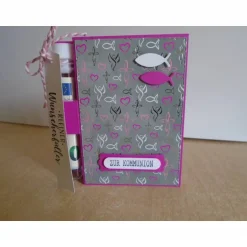Geldgeschenk  Kommunion Mädchen Fisch Reagenzglas Verpackung Geldverpackung Wunscherfüller Pink Geschenk Geldgeschenke
