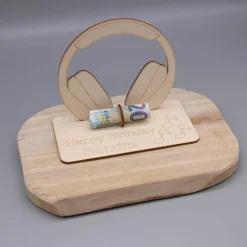 Sale Geldgeschenk Kopfhörer - aus Holz personalisiert Geldgeschenke