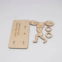 Sale Geldgeschenk Kraftsport - aus Holz personalisiert Geldgeschenke