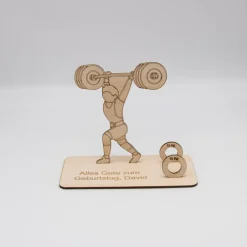 Sale Geldgeschenk Kraftsport - aus Holz personalisiert Geldgeschenke