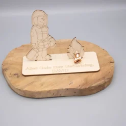 Sale Geldgeschenk mit Feuerwehrmann - aus Holz personalisiert Geldgeschenke