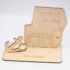 Clearance Geldgeschenk mit Strandkorb - aus Holz personalisiert Geldgeschenke
