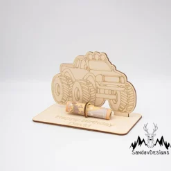 Sale Geldgeschenk Monstertruck - aus Holz personalisiert Geldgeschenke