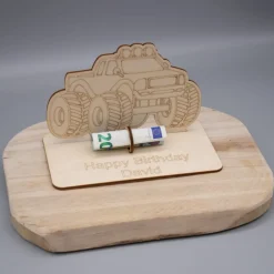 Sale Geldgeschenk Monstertruck - aus Holz personalisiert Geldgeschenke