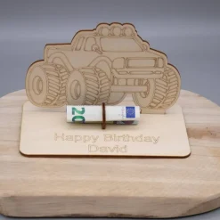 Sale Geldgeschenk Monstertruck - aus Holz personalisiert Geldgeschenke
