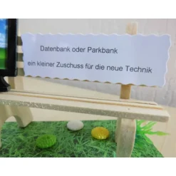 Online Geldgeschenk PC oder Laptop – Originelle Geschenkidee zum Geburtstag mit Parkbank & Datenbank-Deko Geschenke
