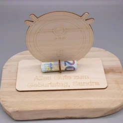 Outlet Geldgeschenk Saugroboter - aus Holz personalisiert Geldgeschenke