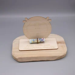 Outlet Geldgeschenk Saugroboter - aus Holz personalisiert Geldgeschenke