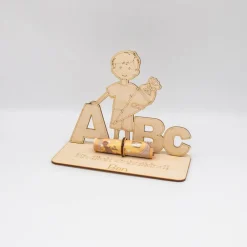 Outlet Geldgeschenk Schulanfang Junge - aus Holz personalisiert Kinder Einschulung
