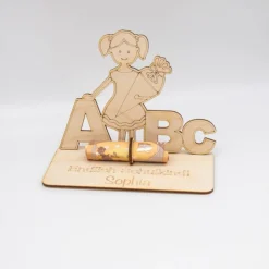 Online Geldgeschenk Schulanfang Mädchen - aus Holz personalisiert Kinder Einschulung