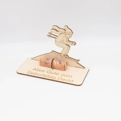 Sale Geldgeschenk Skifahrer - aus Holz personalisiert Geldgeschenke