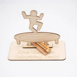 Best Geldgeschenk Trampolin - aus Holz personalisiert Geldgeschenke