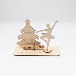 Sale Geldgeschenk Weihnachtsballerina - aus Holz personalisiert Geldgeschenke