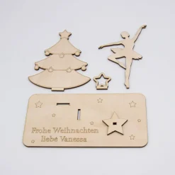 Sale Geldgeschenk Weihnachtsballerina - aus Holz personalisiert Geldgeschenke