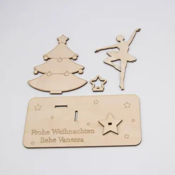 Sale Geldgeschenk Weihnachtsballerina - aus Holz personalisiert Geldgeschenke