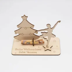 Sale Geldgeschenk Weihnachtsballerina - aus Holz personalisiert Geldgeschenke