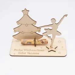 Sale Geldgeschenk Weihnachtsballerina - aus Holz personalisiert Geldgeschenke