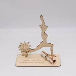 Online Geldgeschenk Yoga - aus Holz personalisiert Geldgeschenke