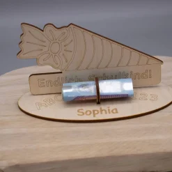 Clearance Geldgeschenk Zuckertüte - aus Holz personalisiert Kinder Einschulung