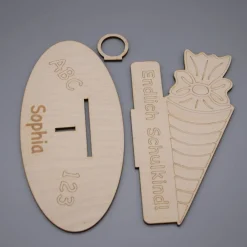Clearance Geldgeschenk Zuckertüte - aus Holz personalisiert Kinder Einschulung