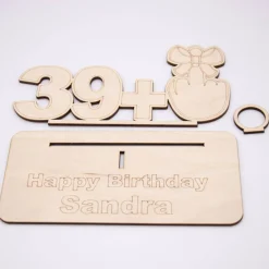 Online Geldgeschenk zum 40 Geburtstag - aus Holz personalisiert Geldgeschenke