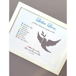 Clearance Geldgeschenk zur Kommunion, Kommunionsgeschenk Mädchen und Jungen, Geschenk Kommunion, Bilderrahmen Friedenstaube Geldgeschenke