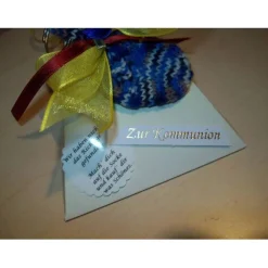 Discount Geldgeschenk zur Kommunion oder Taufe – Dreieckschachtel mit Socke & Schlüsselanhänger Geldgeschenke