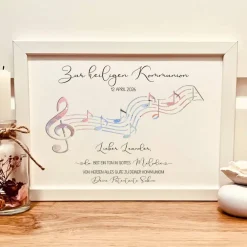 Online Geldgeschenk zur Kommunion personalisiert | Kommunionsgeschenk "Du bist ein Ton in Gottes Melodie" Geldgeschenke