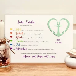 Sale Geldgeschenk zur Taufe für Mädchen und Jungen - Taufgeschenk personalisiert Namen & Datum - Bilderrahmen Geldgeschenke