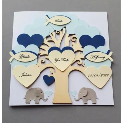 New Geldgeschenk zur Taufe, Karte zur Taufe Junge,Taufgeschenk Junge, Geschenk zur Taufe, Klappkarte personalisiert Glückwunschkarten