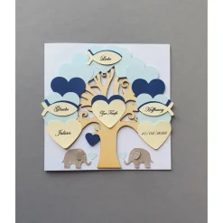 New Geldgeschenk zur Taufe, Karte zur Taufe Junge,Taufgeschenk Junge, Geschenk zur Taufe, Klappkarte personalisiert Glückwunschkarten