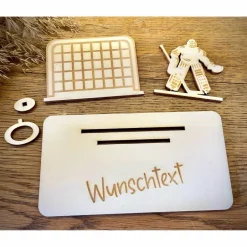 Geldscheinhalter Eishockey, Eishockeyspieler, Torhüter, Goalie, Geldgeschenk, Geburtstag, Geschenk, Wunschtext, Personal Geschenke