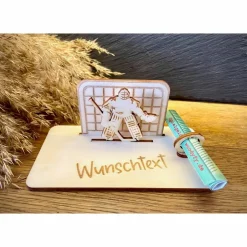 Geldscheinhalter Eishockey, Eishockeyspieler, Torhüter, Goalie, Geldgeschenk, Geburtstag, Geschenk, Wunschtext, Personal Geschenke
