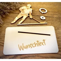 Best Geldscheinhalter Eishockey, Eishockeyspieler, Geldgeschenk, Geburtstag, Geschenk, Wunschtext, Personalisiert Geschenke