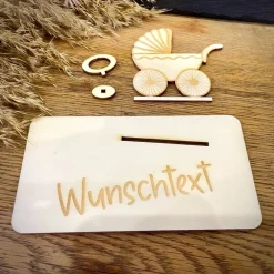Online Geldscheinhalter Geburt, Baby, Kinderwagen, Geldgeschenk, Geschenk, Wunschtext, Personalisierbar Geschenke