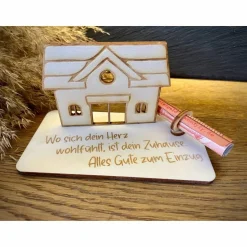 Best Geldscheinhalter Haus, Hausbau, Einweihung, Richtfest, Geburtstag, Geschenk, Wunschtext, Personalisierbar Geschenke