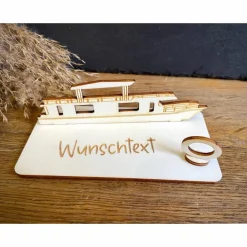 Clearance Geldscheinhalter Hausboot, Boot, Schiff, Urlaub, Reise, Geldgeschenk, Geburtstag, Geschenk, Wunschtext, Personalisierbar Geschenke
